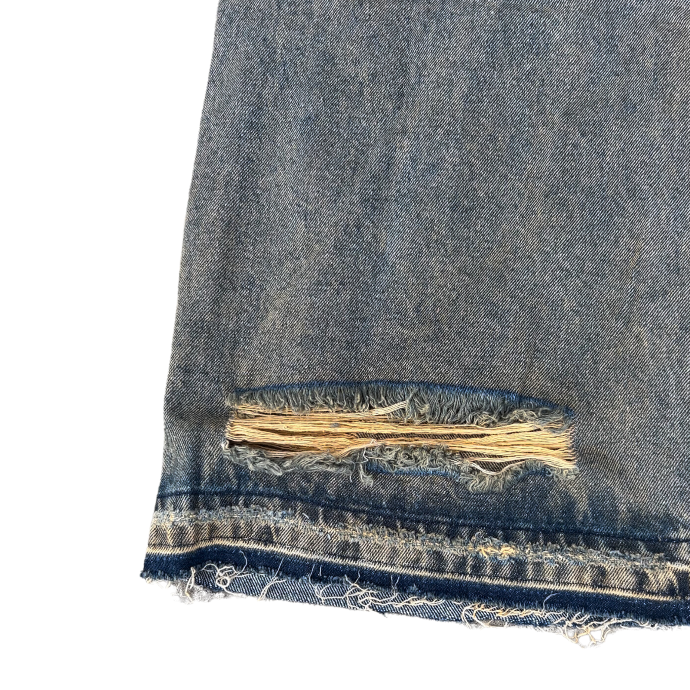 'Shredded' Distressed Wide Leg Flare Jeans